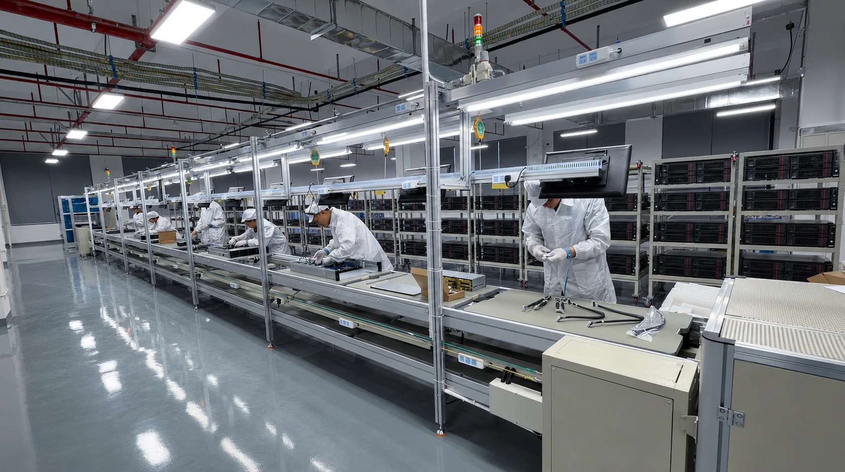 Assembly line inside the Foredge factory